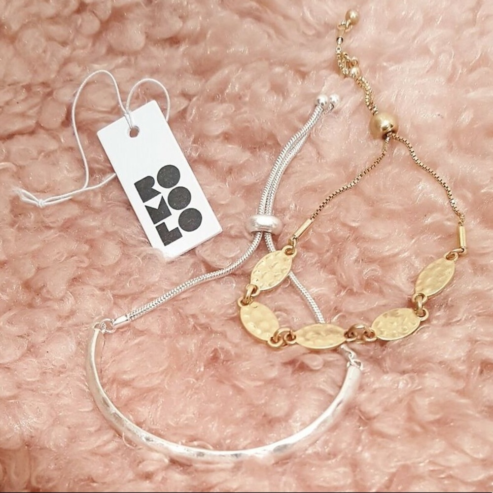 Romolo 2 Adjustable Silver & Gold Bracelets